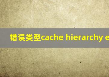 错误类型cache hierarchy error